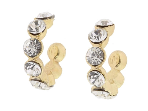 Large Circle Clear Crystal Hoop Earrings