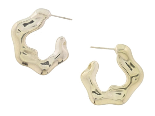 Organic Wavy Shaped Hoop Earrings