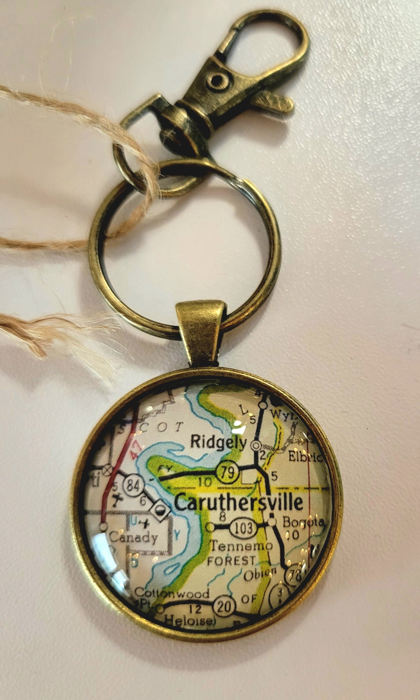 Cville Map Key Chain