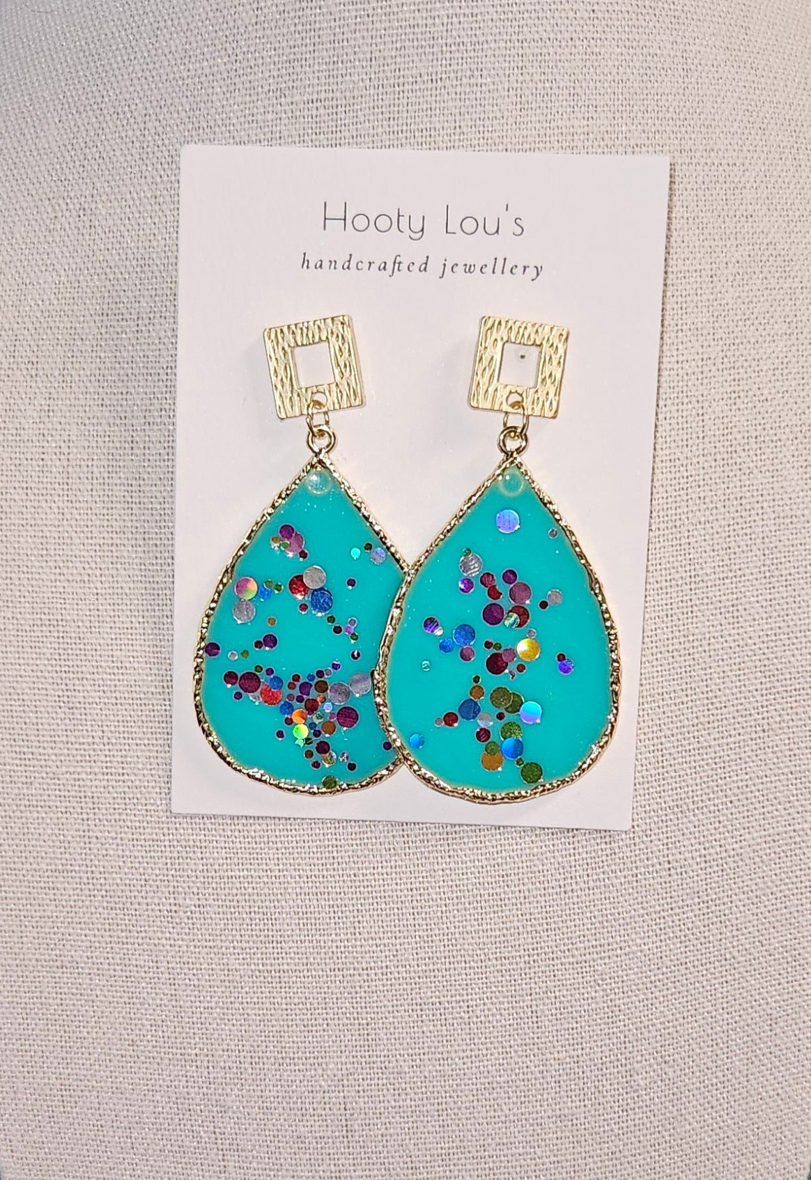 Multi Glitter Teardrop Earrings