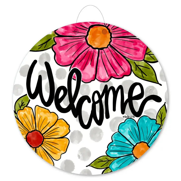 Welcome Flower Sign