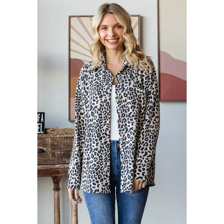 Cheetah Button up