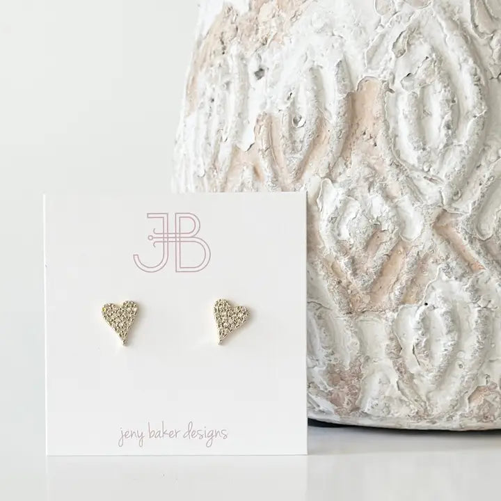 Broadway Heart Studs