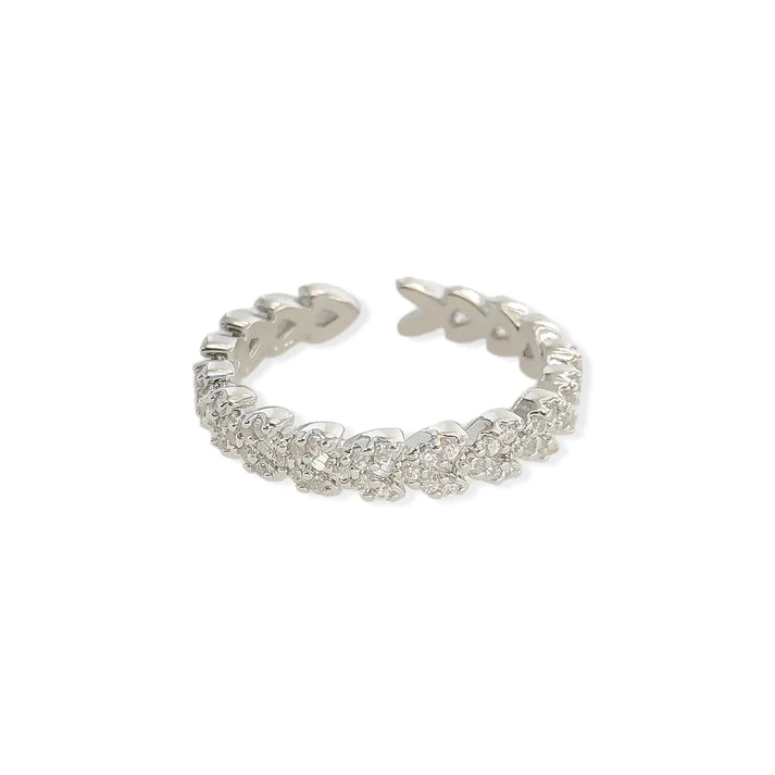 Adjustable Connected Hearts Ring
