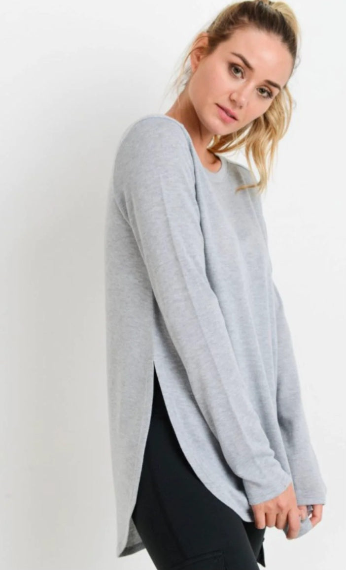Grey Long Sleeve with Side Slits