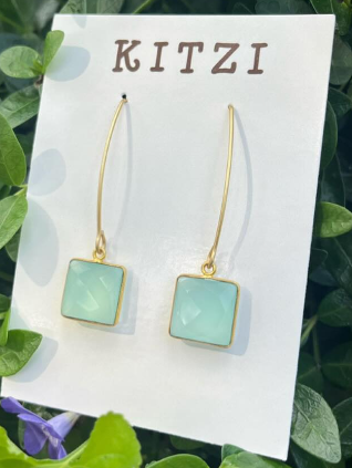 Kitzi Jade Charm Drop Earrings