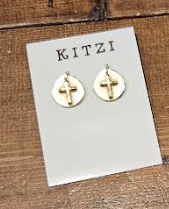 Kitzi Cross Medallion Earrings