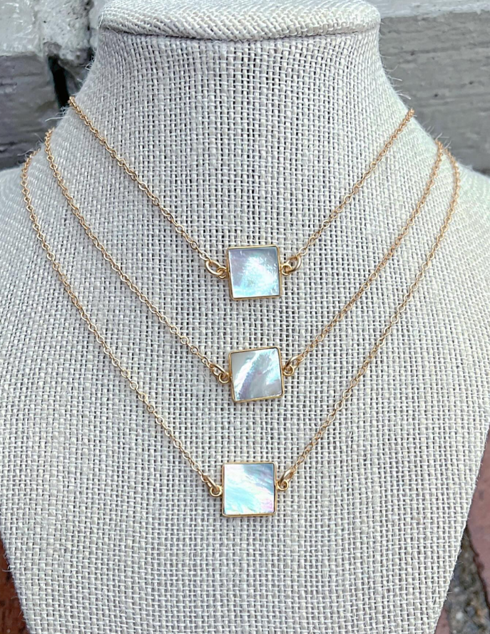 Kitzi Square Moonstar Necklace