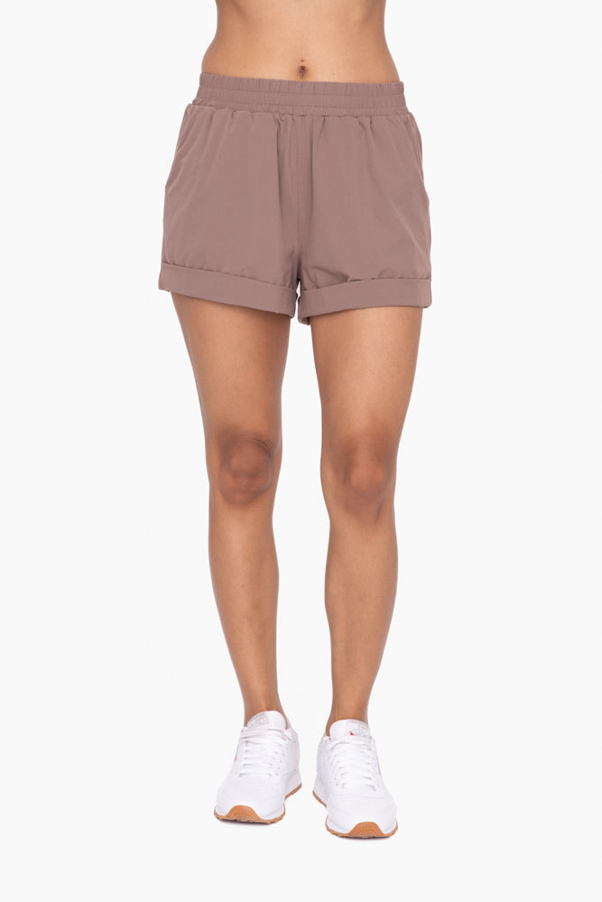 Mono B Highwaist Athleisure Shorts with Cuffed Leg