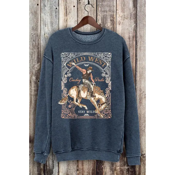 Wild West Cowboy Rodeo Stay Wild Mineral Sweatshirts