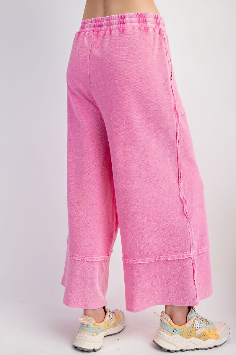Washed Terry Knit Palazzo Pants