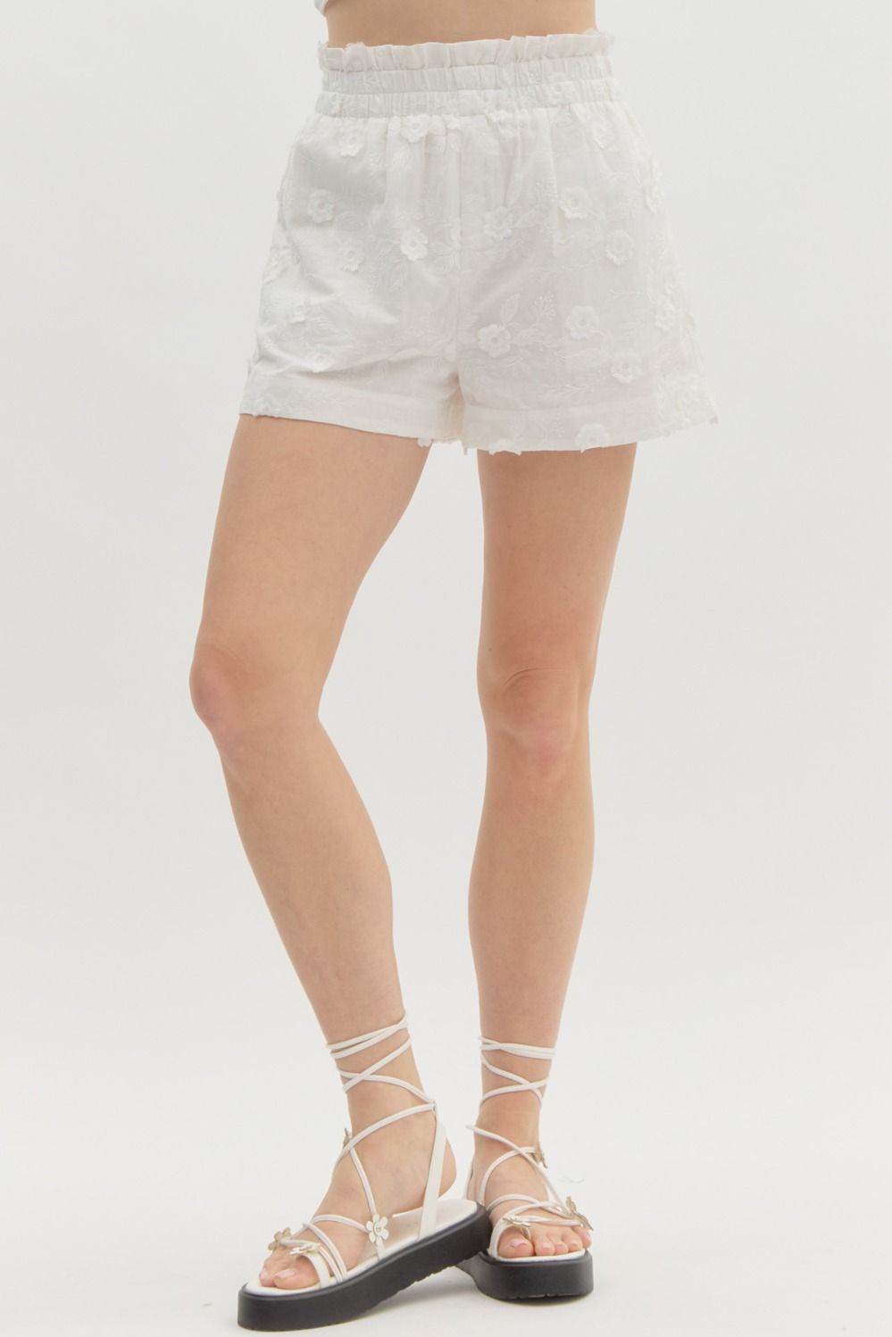 Entro Floral High Waisted Shorts