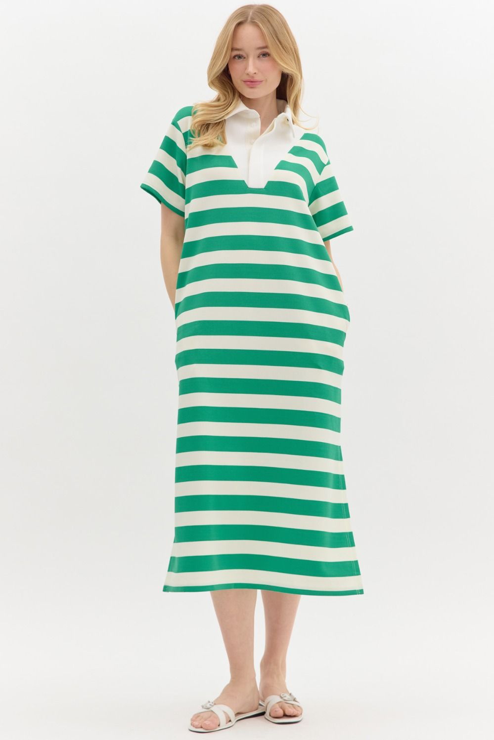 Entro Green Stripe Dress
