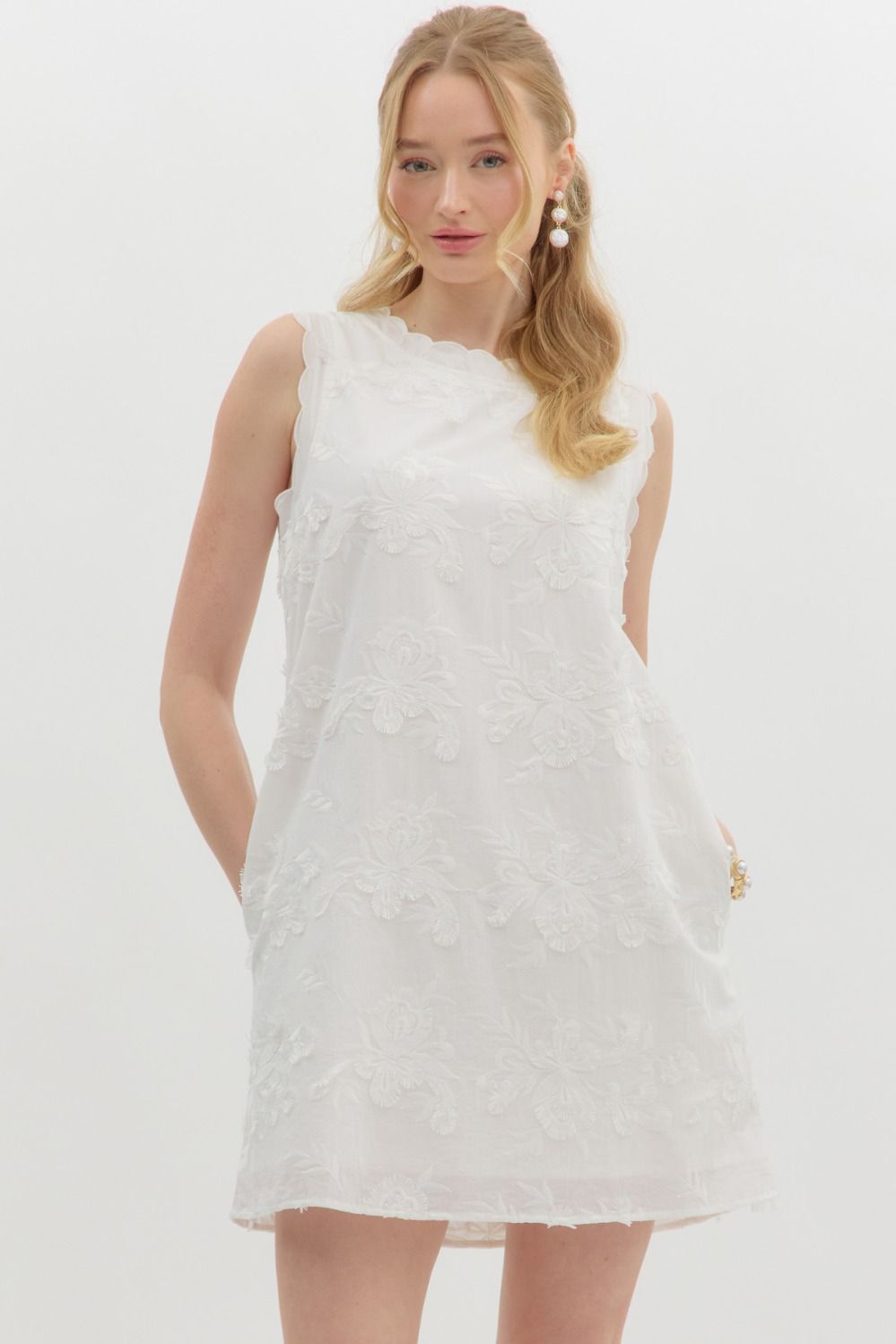 3D Sleeveless Floral Mini Dress