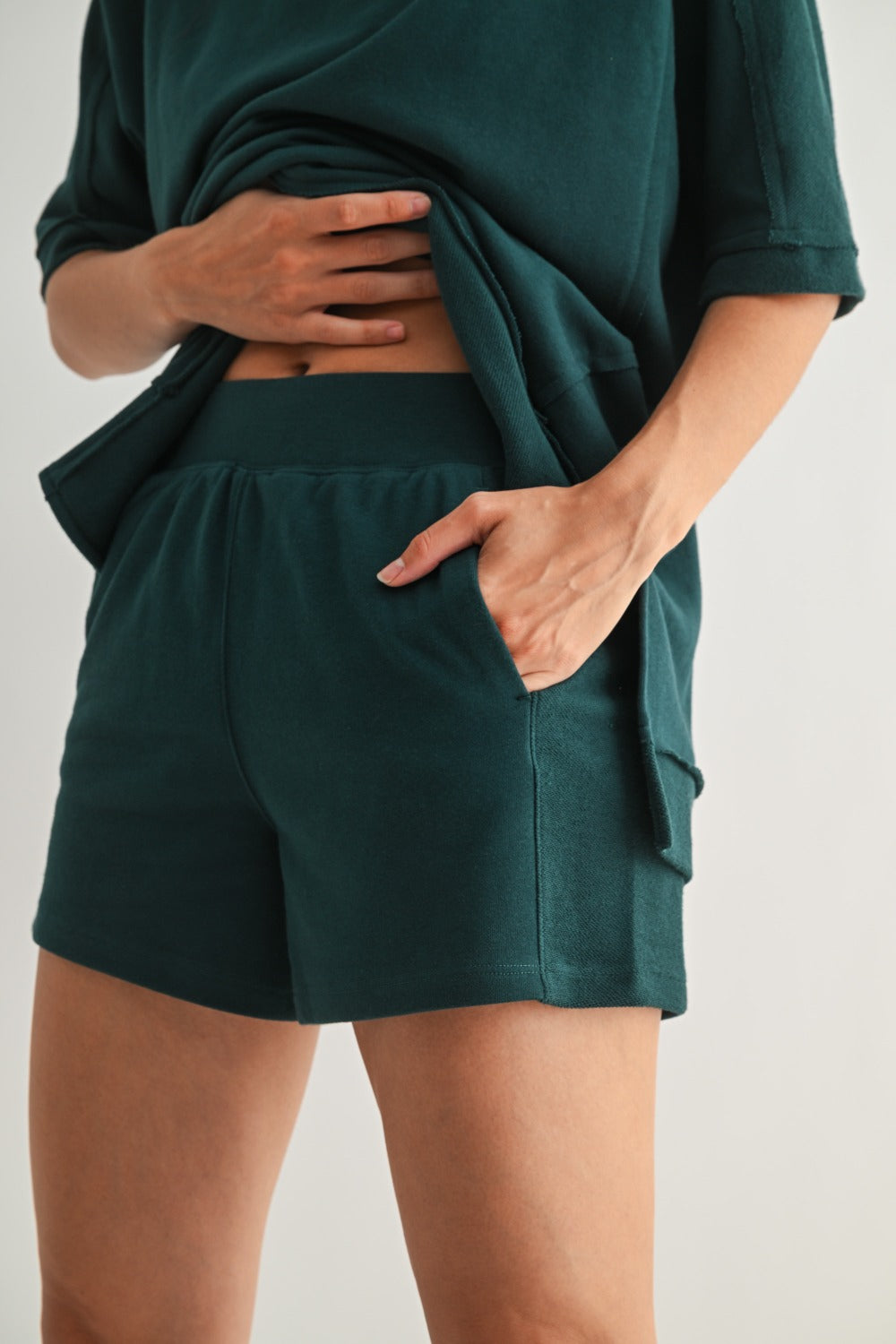 Mono B Offset French Terry Lounge Shorts