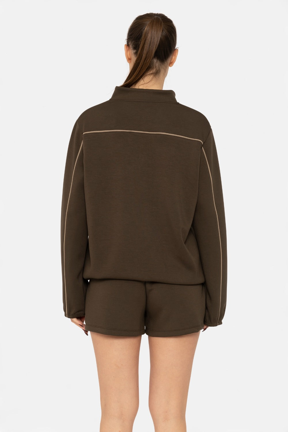 Contrast Stripe Scuba Pullover