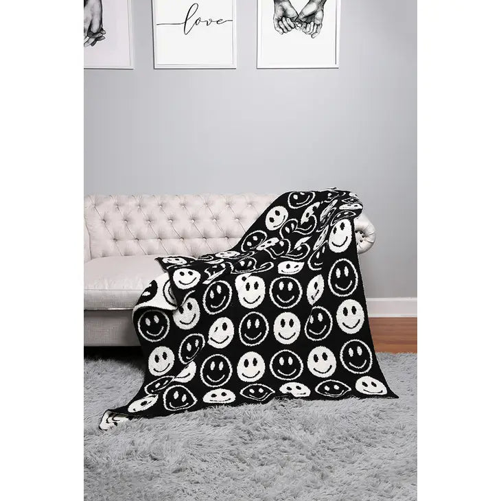 Luxury Soft Happy Face Throw Blanket