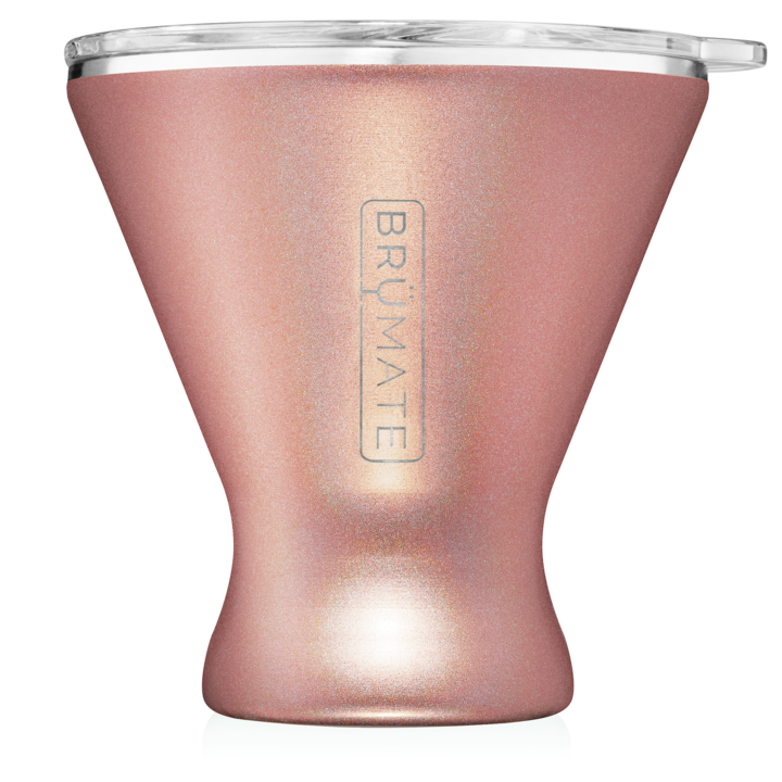 MARGTINI 10OZ MARTINI / MARGARITA TUMBLER | GLITTER ROSE GOLD