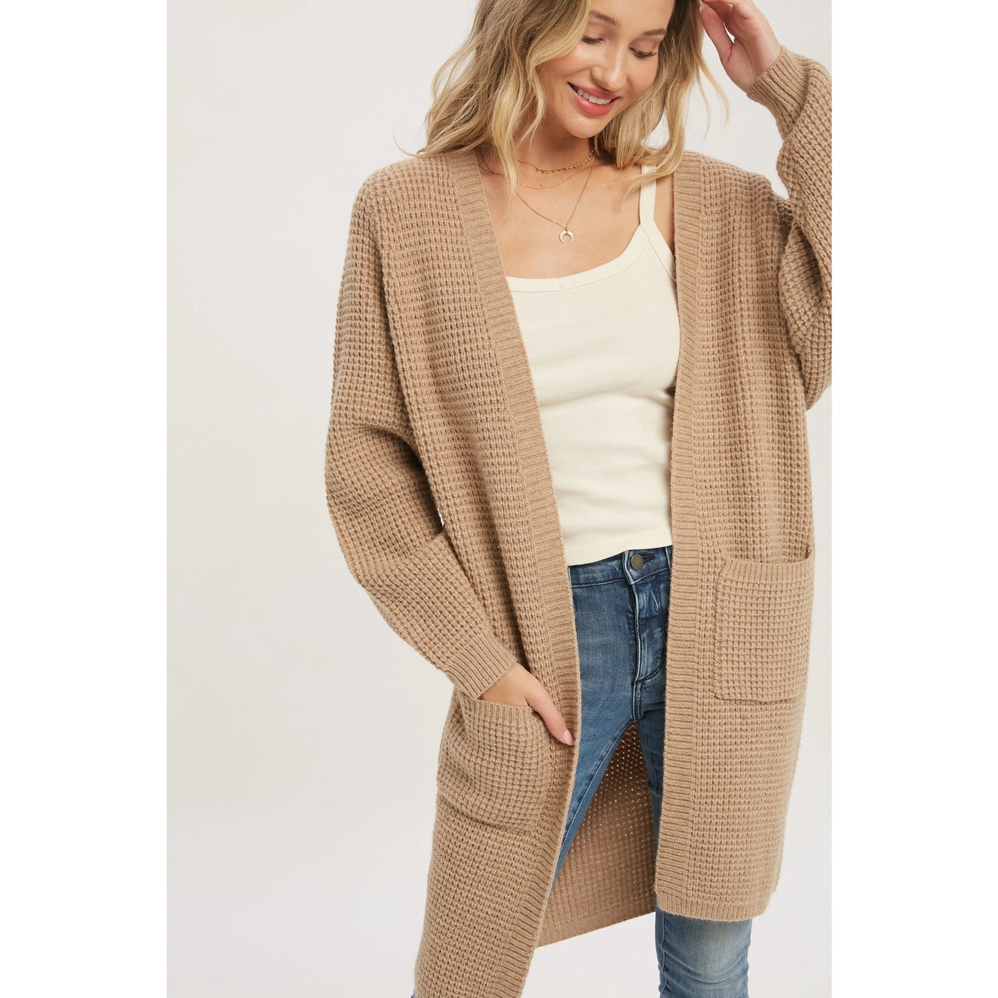Chunky Waffle Sweater Cardigan