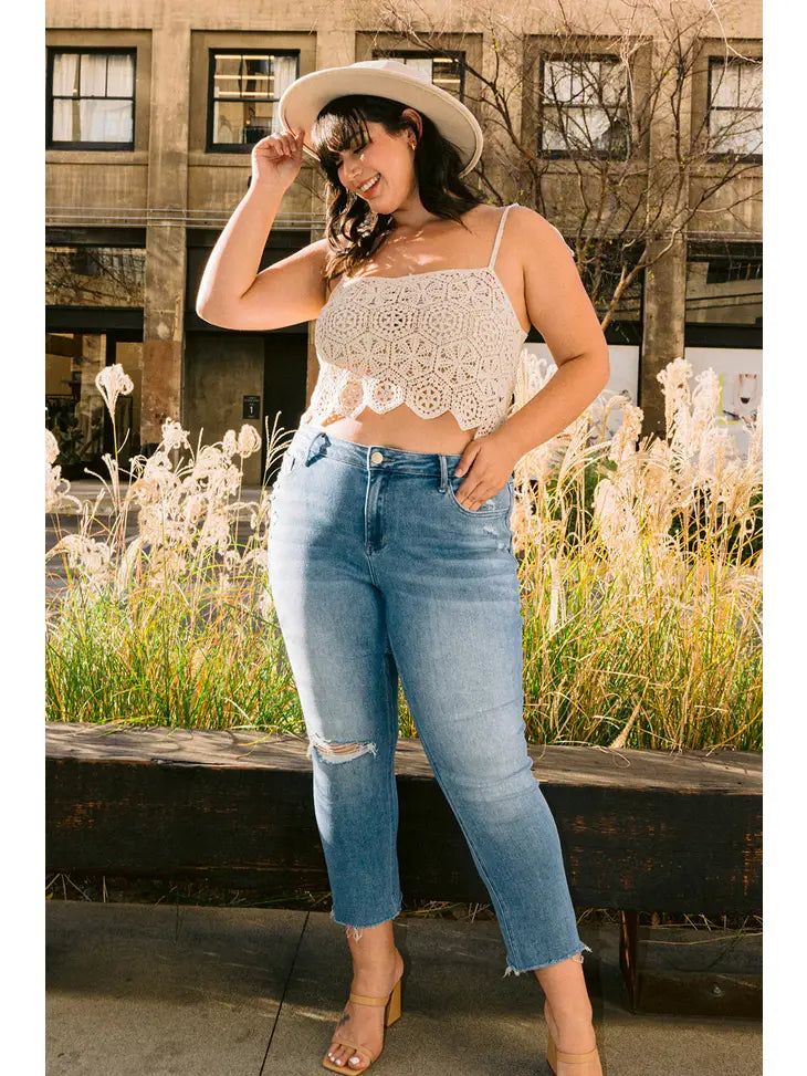 High Rise Slim Straight Denim