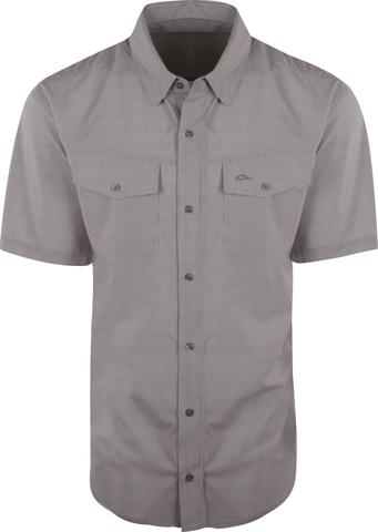 DRAKE Traveler's Check Shirt - GREY