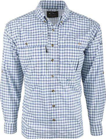 Drake FeatherLite Plaid Wingshooter's Long sleeve shirt - BLUE