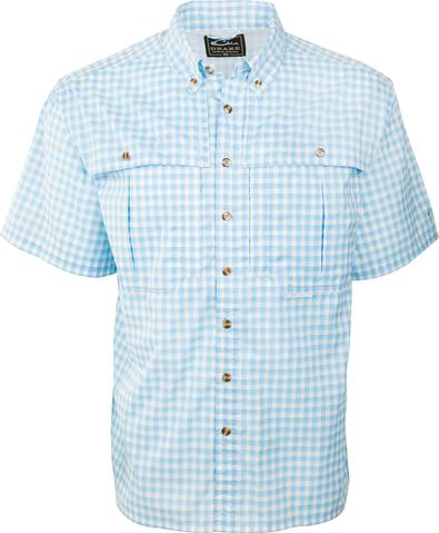 Drake FeatherLite Plaid Wingshooter's Shirt - Blue Plaid