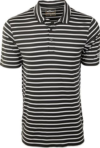 Drake Performance Stretch Striped Polo Black w/ white Stripes