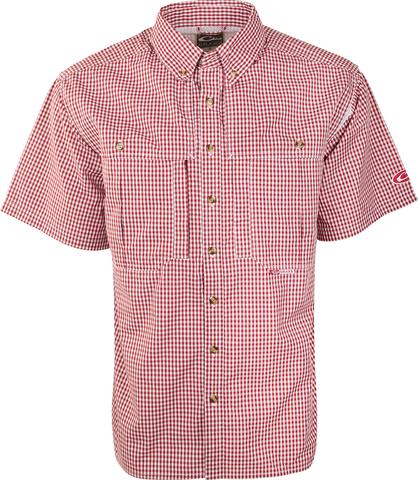 Drake Gingham Plaid Wingshooter's Shirt Red