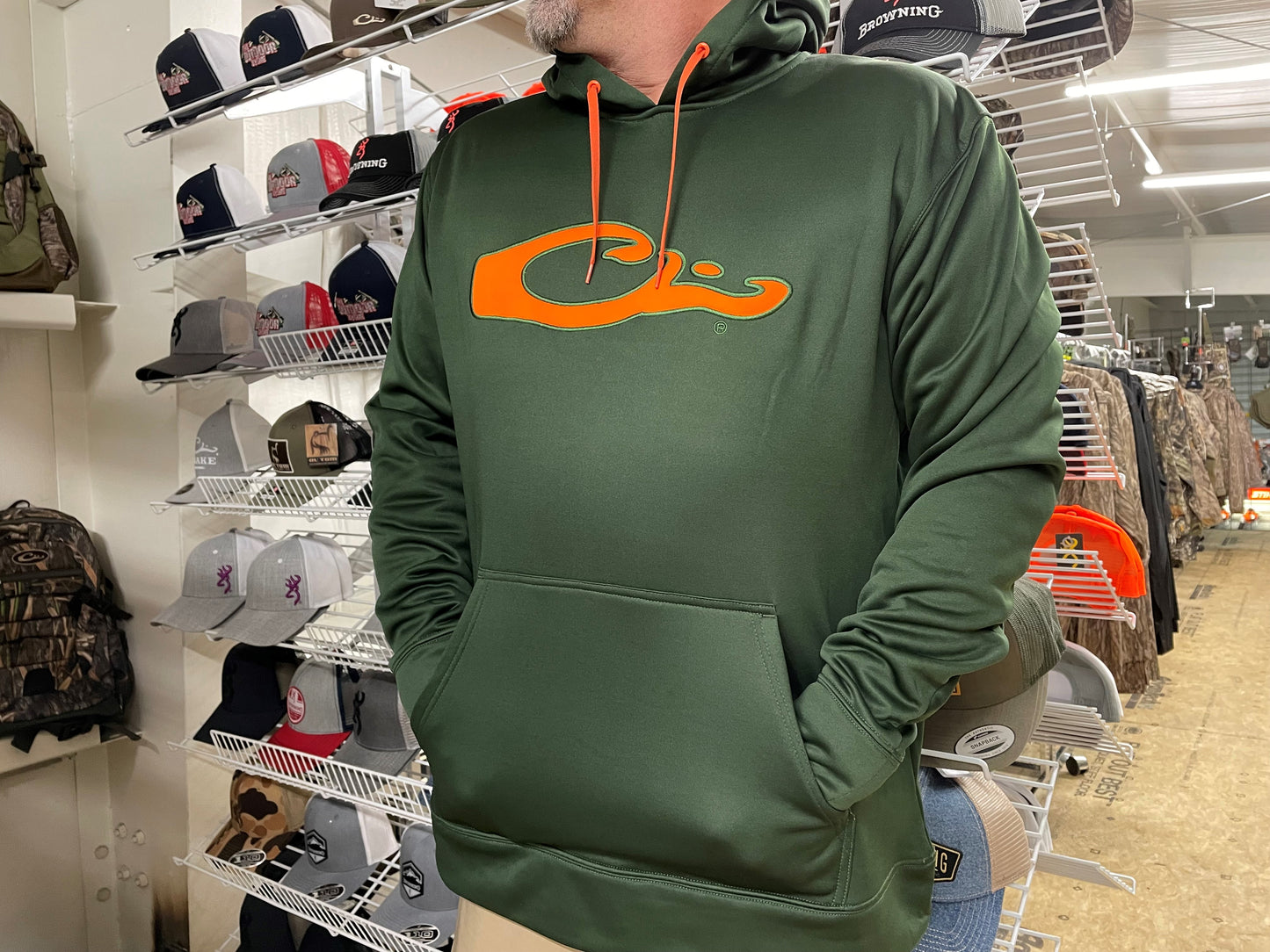 Drake Performance Hoodie - GREEN/ORANGE