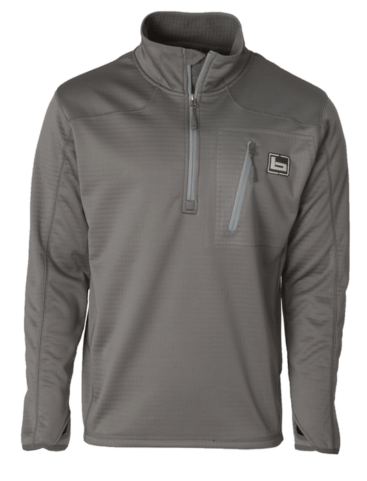 Banded Mid-Layer 1/4 Zip Fleece Pullover - Charcoal