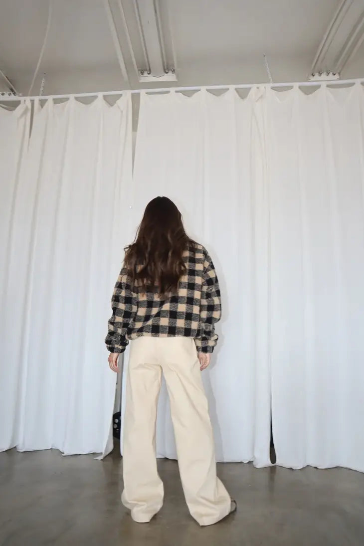 Checkered Sherpa Half Zip