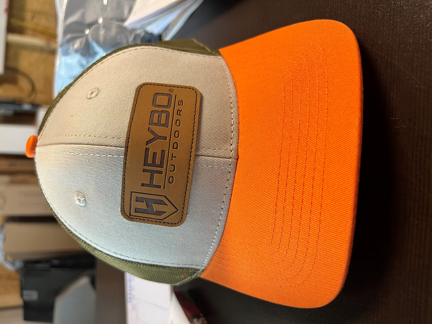 Heybo Tricolor Woven patch meshback hat