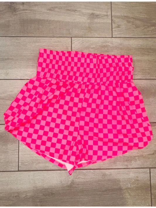 Pink Checkerboard Shorts