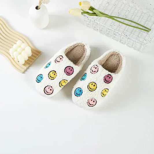 Multi Happy Face Slippers