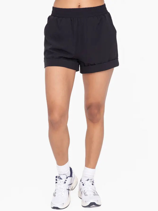 Cuffed Leg Athleisure Shorts