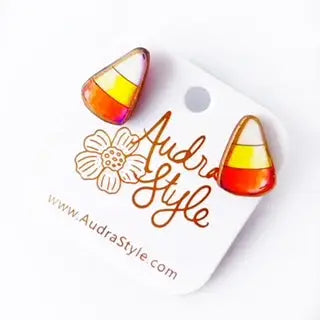 Fall Halloween Statement Earring Candy Corn Stud