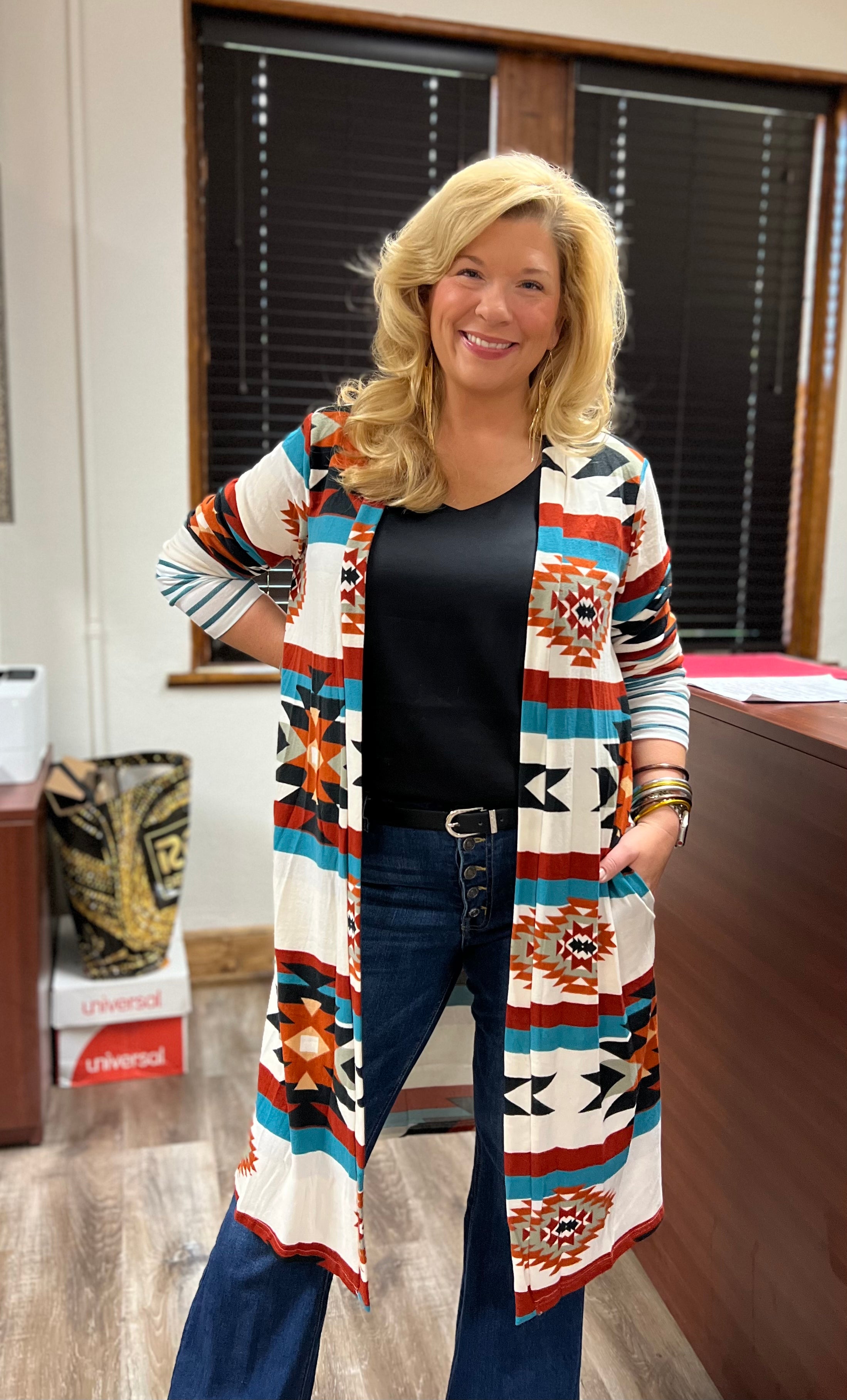 Aztec on sale print cardigan