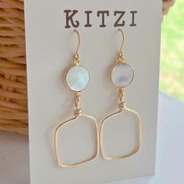 Kitzi Opal Square Drop Earrrings