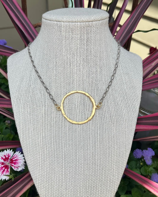 Kitzi Mixed Metal Ring Necklace