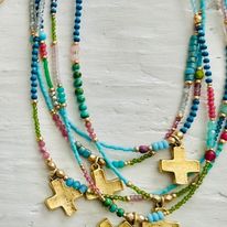 Kitzi Rainbow Cross Necklace