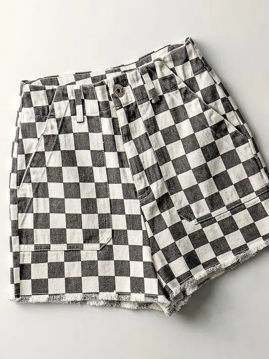 Maisie Cut-Out Checkmate Shorts