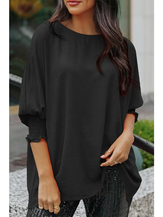 Smocked Wrist Shift Top