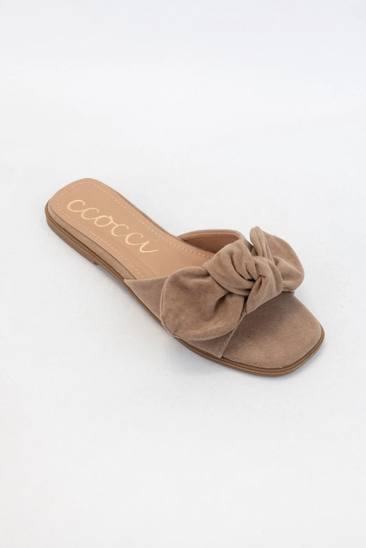 Knotted Bow Slip-on Sandal