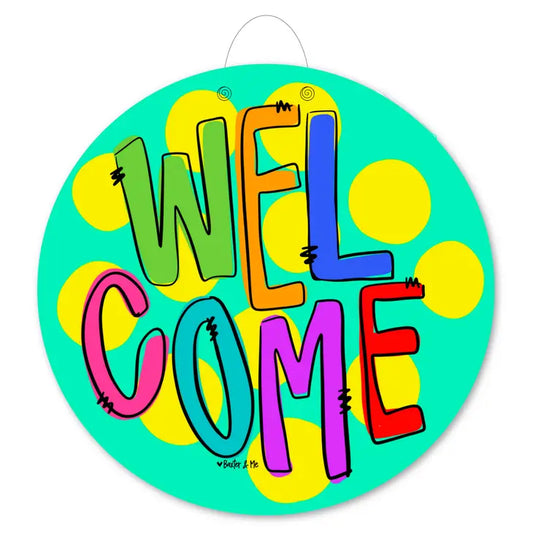 Welcome Polka Dot Sign