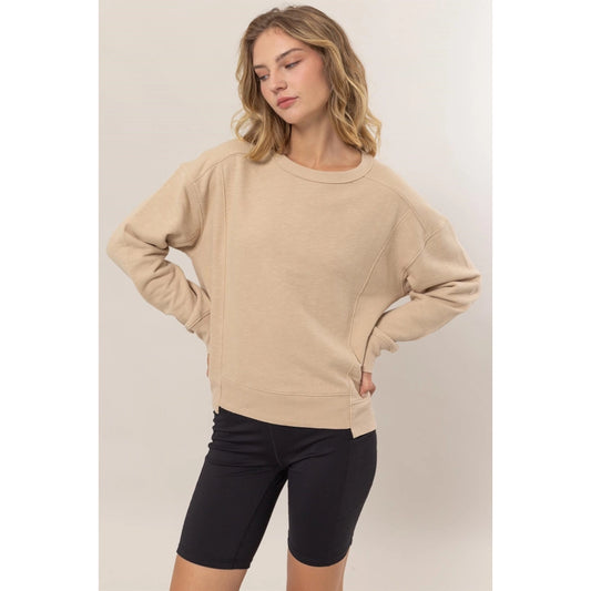 Seam Detail Sweatshirt Taupe
