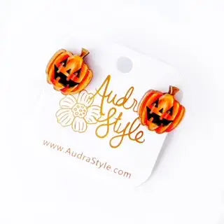 Fall Halloween Statement Earring Jack-O-Lantern Stud