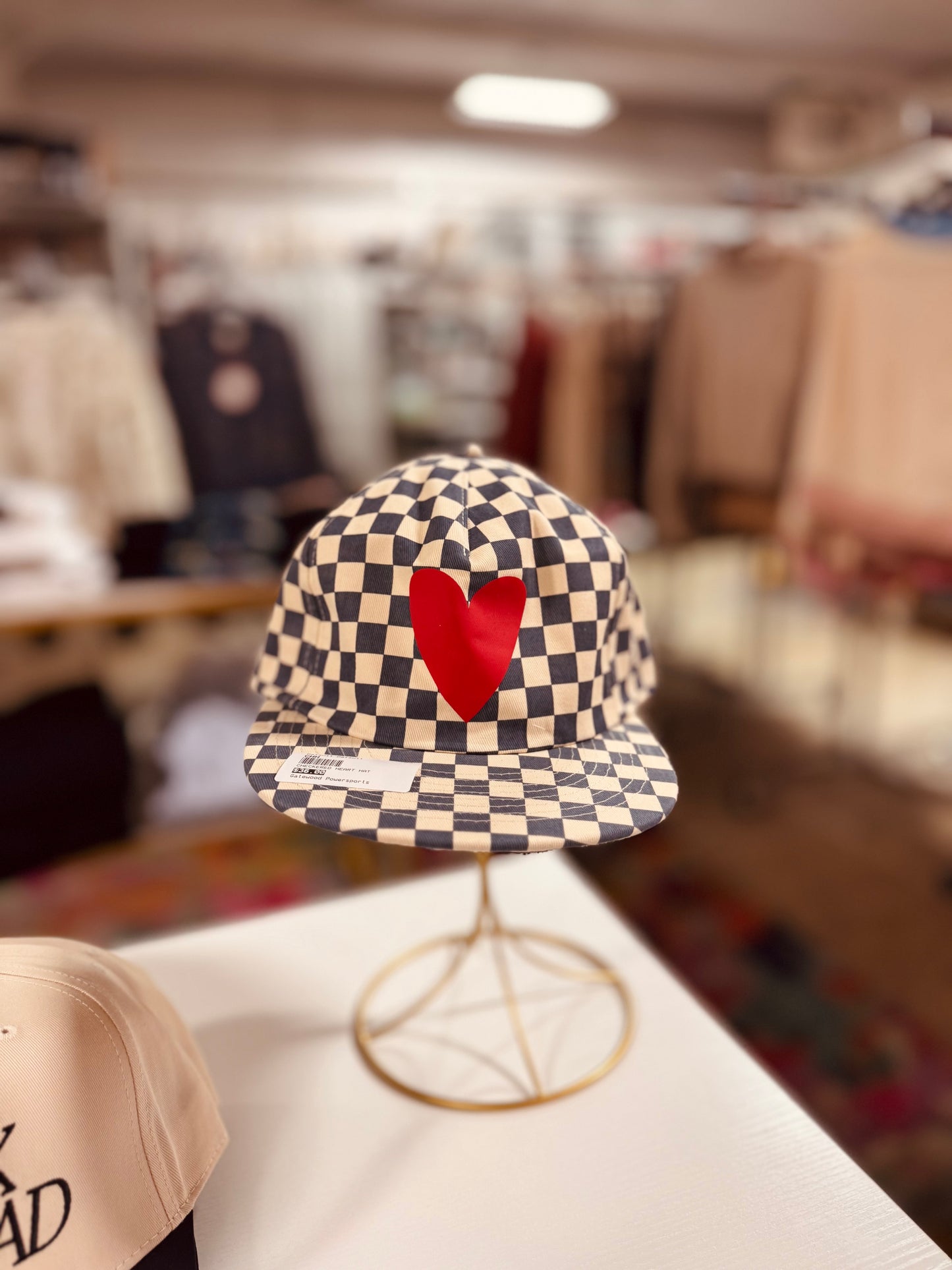 Checkered Heart Hat