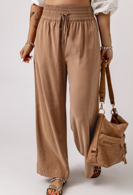 Wide Leg Tan Pants