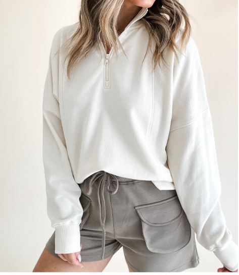 Winter White Half Zip